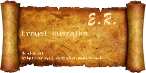 Ernyei Ruszalka névjegykártya